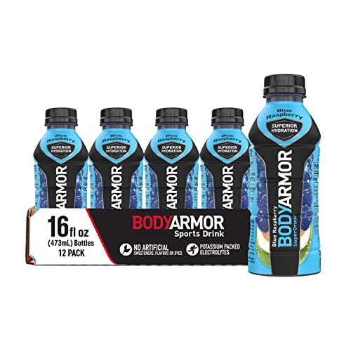 0850009942586 - BODYARMOR SPORTS DRINK SPORTS BEVERAGE, BLUE RASPBERRY, NATURAL FLAVORS WITH VITAMINS, POTASSIUM-PACKED ELECTROLYTES, NO PRESERVATIVES, PERFECT FOR ATHLETES, 16 FL OZ (PACK OF 12)