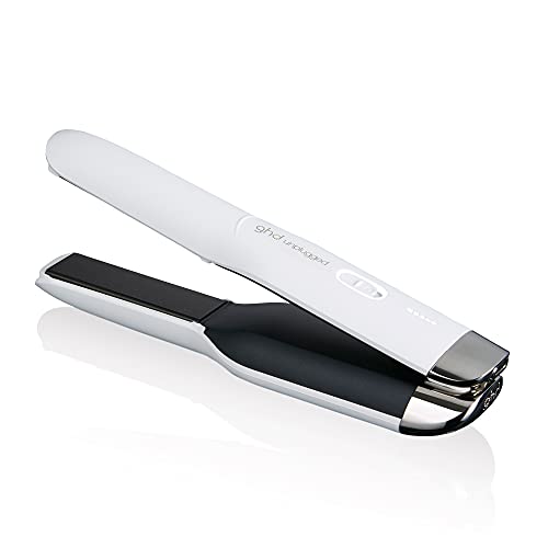 0850011636077 - GHD UNPLUGGED STYLER - CORDLESS FLAT IRON IN WHITE, TRAVEL FRIENDLY PROFESSIONAL STRAIGHTENER, USB-C RECHARGABLE WITH HEAT-RESISTANT CASE, PORTABLE STYLER THAT FITS IN YOUR HANDBAG, 1 CT.