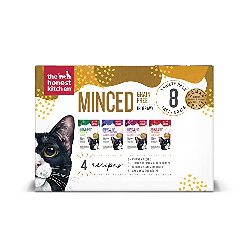 0850012047889 - THE HONEST KITCHEN GRAIN FREE MINCED IN GRAVY WET CAT FOOD VARIETY PACK - 8 PACK