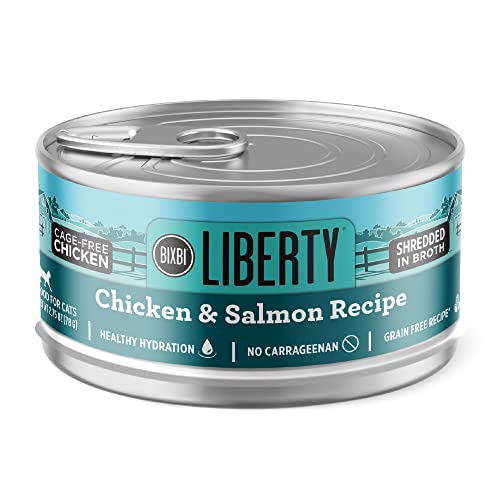 0850012346371 - BIXBI LIBERTY CANNED WET CAT FOOD - GRAIN FREE, CHICKEN AND SALMON RECIPE IN BROTH RECIPE, 2.75 OUNCE (PACK OF 24)