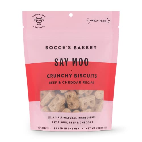 0850012629979 - BOCCES BAKERY TREATS FOR DOGS - EVERYDAY WHEAT-FREE DOG TREATS, SAY MOO BISCUITS, 5 OZ