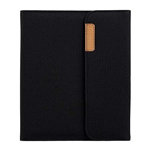 0850015045455 - ROCKETBOOK FLIP CAPSULE FOLIO COVER - 100% RECYCLABLE, BIODEGRADABLE COVER WITH PEN HOLDER, MAGNETIC CLASP & INNER STORAGE - BLACK, LETTER SIZE (8.5 X 11)