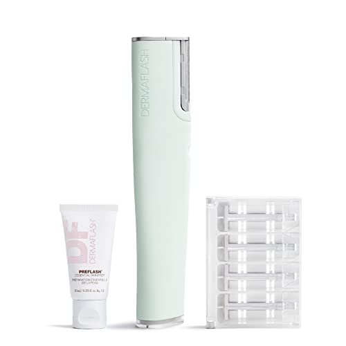 0850017077652 - DERMAFLASH LUXE PLUS DEVICE, ANTI AGING, EXFOLIATION, HAIR REMOVAL, AND DERMAPLANING TOOL WITH SONIC EDGE TECHNOLOGY AND 4 WEEKS OF TREATMENT, SEAFOAM