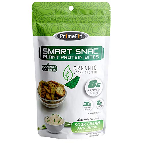 0850017094130 - SMART SNAC PLANT PROTEIN BITES, SOUR CREAM AND ONION WITH BAGEL BITES & RICE STICKS, SOUR CREAM AND ONION, 6.6 OUNCE