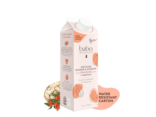 0850017407039 - BABO BOTANICALS DEFINING BAOBAB & ROSEHIP CONDITIONER – FOR EXTRA DRY, CURLY HAIR – SMOOTH & DEFINE – CITRUS & CEDARWOOD FRAGRANCE – WATER-RESISTANT CARTON W. 80% LESS PLASTIC – VEGAN