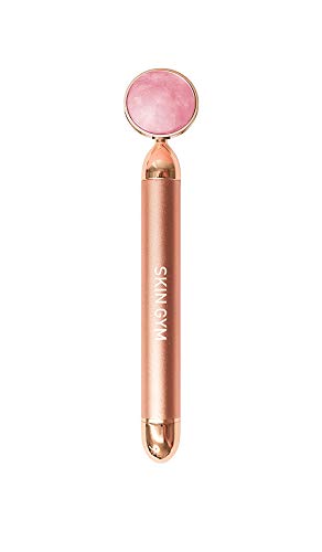 0850020271870 - SKIN GYM REVATI ROSE QUARTZ VIBRATING FACIAL ROLLER MASSAGER FOR WRINKLES AND FINE LINES ANTI-AGING FACE LIFT SKIN CARE BEAUTY TOOL, ROSE, 7.61 OZ.
