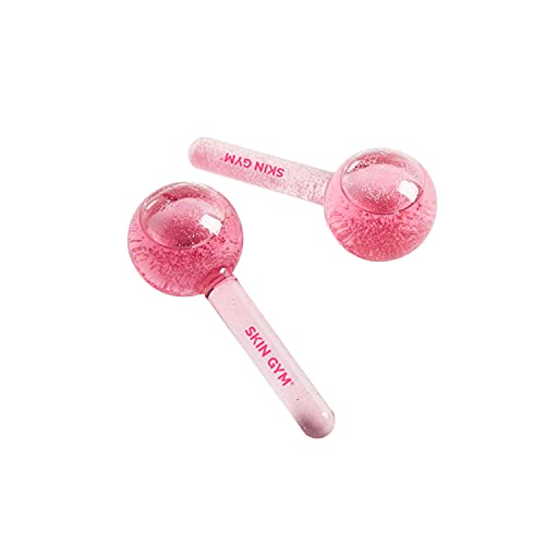 0850020271894 - SKIN GYM ICE GLOBE BEAUTY BALLS PINK LIQUID CRYOCICLES - FACE EYE COLD ROLLER MASSAGER - REDUCE PUFFINESS, PORES AND WRINKLES