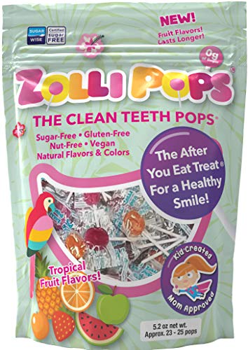 0850022733192 - ZOLLIPOPS THE CLEAN TEETH POPS, ANTI CAVITY LOLLIPOPS, DELICIOUS TROPICAL FLAVORS, 25 COUNT
