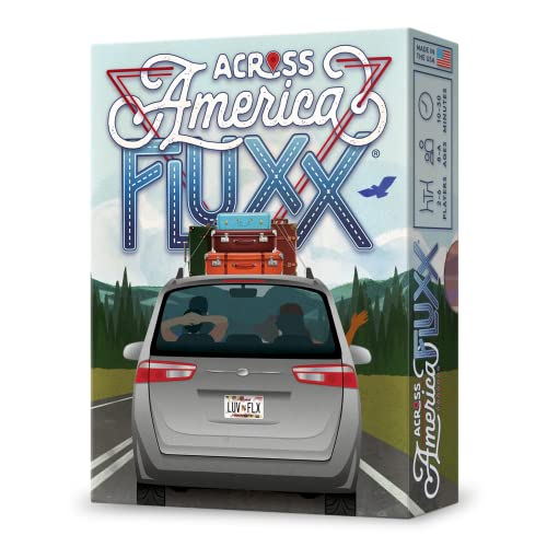 0850023181213 - LOONEY LABS ACROSS AMERICA FLUXX - FAMILY CARD GAMES FOR ADULTS AND KIDS TRAVEL GAMES FUN FAMILY GAMES GIFT IDEAS BEST BOARD GAME FOR AGES 8 TO ADULT 2-6 PLAYER GAMES PARTY GAMES FOR TEEN BOYS GIRLS
