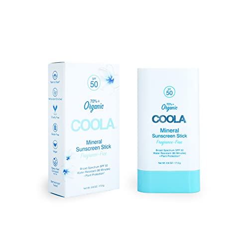 0850023528032 - COOLA ORGANIC MINERAL SUNSCREEN SPF 50 SUNBLOCK STICK, DERMATOLOGIST TESTED SKIN CARE FOR DAILY PROTECTION, VEGAN AND GLUTEN FREE, 0.6 OZ