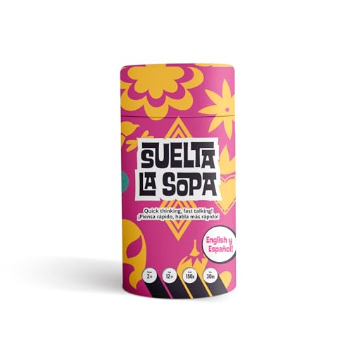 0850024753488 - FITZ GAMES SUELTA LA SOPA PARTY GAME - BILINGUAL FAST-PACED WORD SHARING GAME FOR ENDLESS FUN AND LAUGHTER! PERFECT FOR GAME NIGHT, AGES 12+, 2+ PLAYERS, 30-60 MIN PLAYTIME, MADE