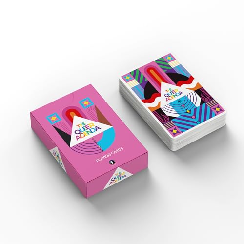 0850024753570 - THE QUEER AGENDA PLAYING CARDS - LUXE QUALITY DECK WITH CUSTOM QUEER ILLUSTRATIONS BY LGBTQ+ ARTISTS, PERFECT FOR GAME NIGHTS & GIFTING, AGES 14+, 2+ PLAYERS, 30-60 MIN PLAYTIME, MADE BY FITZ GAMES