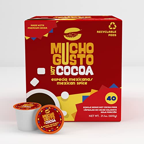 0850027429762 - MUCHO GUSTO MEXICAN SPICED HOT COCOA PODS, COMPATIBLE WITH 2.0 K-CUP BREWERS, 40 COUNT (PACK OF 1)