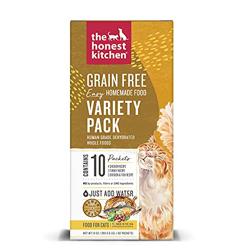0850027768496 - THE HONEST KITCHEN DEHYDRATED GRAIN FREE CAT FOOD VARIETY PACK, 1 OZ PACKET X10