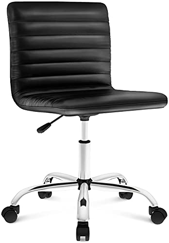 0850033103212 - OFFICE CHAIR ERGONOMIC COMPUTER DESK CHAIR SWIVEL ROLLING TASK CHAIR WITH ARMLESS MID BACK FOR HOME OFFICE CONFERENCE STUDY VANITY ROOM, BLACK