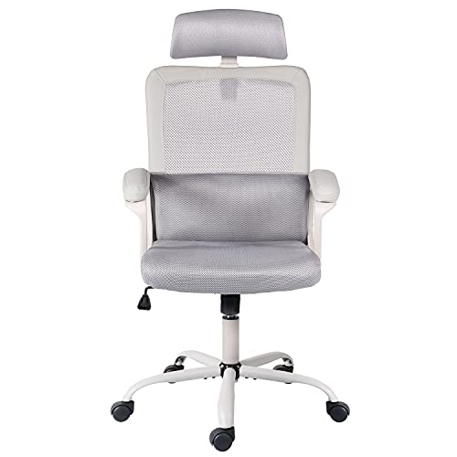 0850033103465 - OFFICE CHAIR, ERGONOMIC DESK CHAIR MESH COMPUTER CHAIR HIGH-BACK EXECUTIVE CHAIR WITH ADJUSTABLE HEADREST, LUMBAR SUPPORT AND PADDED ARMREST FOR OFFICE HOME, GREY