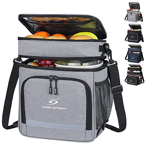 0850034374321 - LUNCH BAG WOMEN/MEN,REUSABLE LUNCH BOX FOR MEN,INSULATED LUNCH COOLER BAG FOR ADULTS KIDS,COLLAPSIBLE LEAKPROOF LUNCH TOTE BAG FOR WORK OFFICE SCHOOL PICNIC BEACH-MEDIUM,DARK GREY