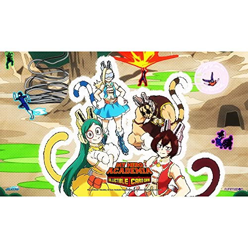 0850034738093 - MY HERO ACADEMIA COLLECTIBLE CARD GAME SERIES 3 WILD WILD PUSSYCATS PLAYMAT | 18 BY 24 RUBBER GAME MAT | AGES 14+ | 2 PLAYERS | AVERAGE PLAYTIME 20-30 MINUTES | MADE BY JASCO GAMES