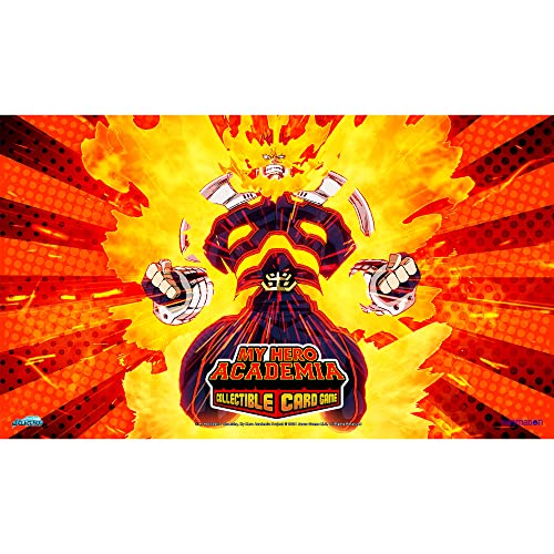 0850034738116 - MY HERO ACADEMIA COLLECTIBLE CARD GAME SERIES 3 ENDEAVOR PLAYMAT | 18 BY 24 RUBBER GAME MAT | AGES 14+ | 2 PLAYERS | AVERAGE PLAYTIME 20-30 MINUTES | MADE BY JASCO GAMES