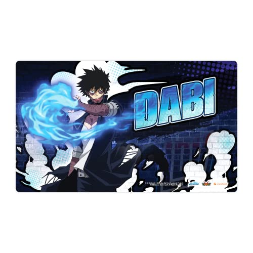 0850034738260 - MY HERO ACADEMIA COLLECTIBLE CARD GAME SERIES 4 LEAGUE OF VILLAINS DABI PLAYMAT | 24 BY 14 RUBBER GAME MAT | AGES 14+ | 2 PLAYERS | AVERAGE PLAYTIME 20-30 MINUTES | MADE BY JASCO GAMES