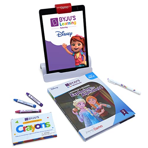 0850034854120 - BYJUS LEARNING WORKBOOK FEATURING DISNEY, PRE-K LANGUAGE & READING EXPLORING THE ALPHABET 1 - AGES 3-5 - INCLUDES DISNEY & PIXAR CHARACTERS - WORKS WITH IPAD & FIRE TABLETS (OSMO BASE REQUIRED)