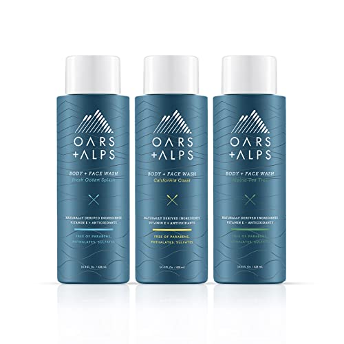0850034925264 - OARS + ALPS MENS BODY AND FACE WASH, NATURALLY DERIVED SKIN CARE INFUSED WITH VITAMIN E AND ANTIOXIDANTS, VEGAN AND GLUTEN FREE, VARIETY, 3 PACK