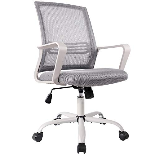 0850035022122 - OFFICE CHAIR, MID BACK DESK CHAIR MESH COMPUTER CHAIRS, HOME OFFICE TASK CHAIR, ERGONOMIC SWIVEL ROLLING CHAIR WITH LUMBAR SUPPORT AND ARMRESTS