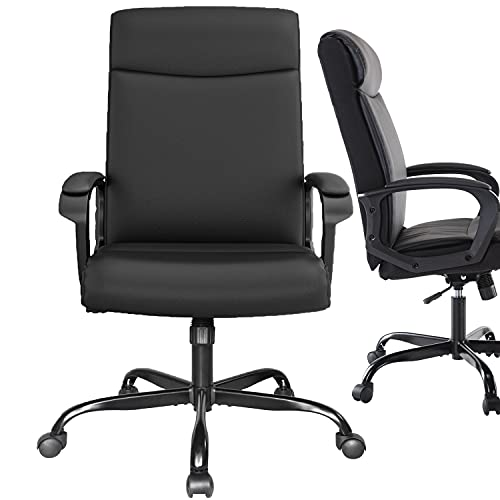 0850035022726 - OFFICE CHAIR, HIGH BACK ERGONOMIC DESK CHAIR PU LEATHER EXECUTIVE CHAIR SWIVEL COMPUTER CHAIR WITH LUMBAR SUPPORT AND ROCKING MODE