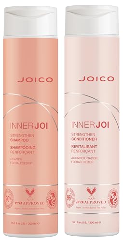 0850035358177 - JOICO INNERJOI STRENGTHEN SHAMPOO & CONDITIONER SET | FOR DAMAGED, COLOR-TREATED HAIR | SULFATE & PARABEN FREE | NATURALLY-DERIVED VEGAN FORMULA | 10.1 FL OZ