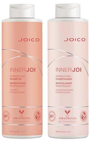 0850035358184 - JOICO INNERJOI STRENGTHEN SHAMPOO & CONDITIONER SET | FOR DAMAGED, COLOR-TREATED HAIR | SULFATE & PARABEN FREE | NATURALLY-DERIVED VEGAN FORMULA | 33.8 FL OZ