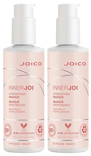 0850035358238 - JOICO INNERJOI STRENGTHEN OIL CREAM MASQUE | FOR DAMAGED, COLOR-TREATED HAIR | SULFATE & PARABEN FREE | NATURALLY-DERIVED VEGAN FORMULA | 5.1 FL OZ (2-PACK)