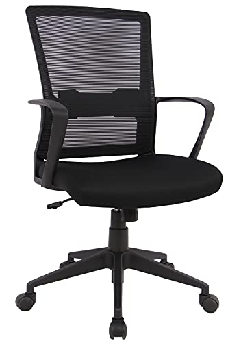 0850036662068 - OFFICE CHAIR, HOME OFFICE DESK CHAIRS, ERGONOMIC SWIVEL MESH COMPUTER TASK CHAIR WITH ROLLING CASTERS AND ARMRESTS, BACK SUPPORT, BLACK