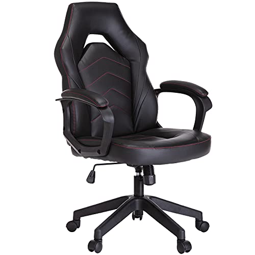 0850036664970 - OFFICE CHAIR, ERGONOMIC GAMING CHAIR COMFORTABLE DESK CHAIR COMPUTER CHAIR PU LEATHER EXECUTIVE SWIVEL CHAIR WITH PADDED ARMRESTS AND LUMBAR SUPPORT FOR OFFICE, GAMING AND HOME