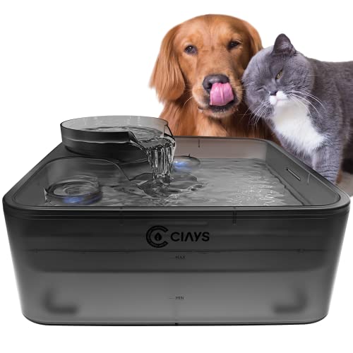 0850038702595 - CIAYS 236OZ/7L PET WATER FOUNTAIN ULTRA-LARGE CAPACITY CAT WATER FOUNTAIN DUAL FILTRATION DOG WATER FOUNTAIN BOWL WITH HUGE DRINKING AREA FOR CAT/DOG/MULTIPLE PETS