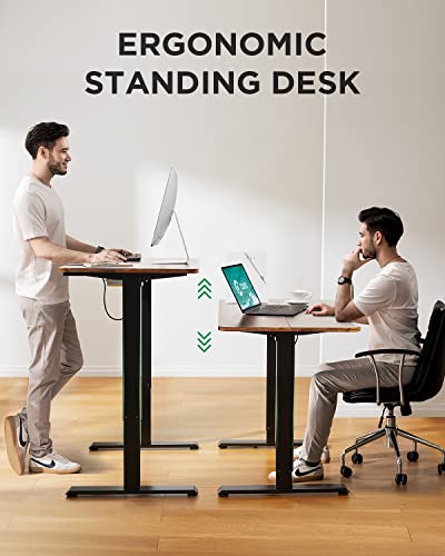 0850038702977 - TOTNZ ELECTRIC STANDING DESK 55 X 24 INCHES HEIGHT ADJUSTABLE TABLE, ERGONOMIC HOME OFFICE FURNITURE, RUSTIC