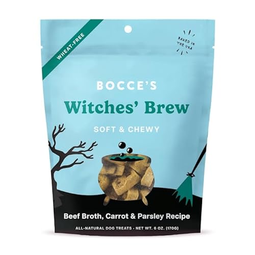 0850038855536 - BOCCES BAKERY ALL-NATURAL WITCHES BREW DOG TREATS, WHEAT-FREE, LIMITED INGREDIENT SOFT & CHEWY DOG TREATS, INSPIRED BY HALLOWEEN, 6 OZ