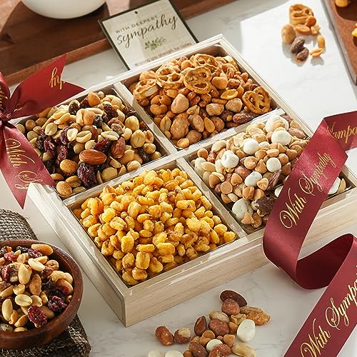 0850040894813 - SYMPATHY NUTS GIFT BASKET GOURMET NUT BOX ASSORTMENT FOR MEN AND WOMEN, HEALTHY CONDOLENCE GIFT TRAY FOR BEREAVEMENT - BROADWAY BASKETEERS