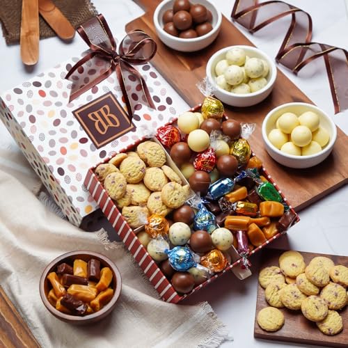 0850040894967 - BROADWAY BASKETEERS CHOCOLATE GIFT BASKET SHARE YOUR FEELINGS WITH A REUSABLE GIFT BOX FILLED WITH CHOCOLATES & SWEETS. PERFECT FOR CHRISTMAS HOLIDAY DELIVERY, WOMEN MEN FRIENDS, BUSINESS, CORPORATE