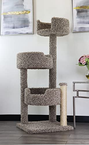 0850041424255 - NEW CAT CONDOS REAL WOOD AND CARPETED CAT TREE