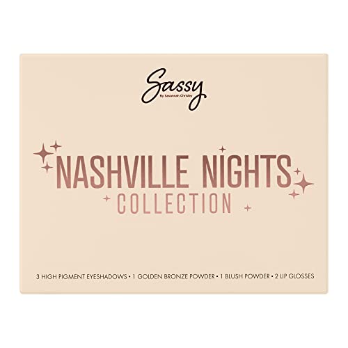 0850042115091 - SASSY BY SAVANNAH CHRISLEY NASHVILLE NIGHTS COLLECTION - ESSENTIAL FACE PALETTE - CONTAINS BRILLIANT EYESHADOWS AND LIP GLOSSES - BLUSH AND BRONZE POWDER - BLENDABLE FORMULAS - 3 PC MAKEUP KIT