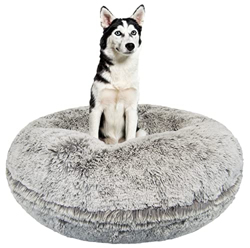 0850043422341 - BESSIE AND BARNIE BAGEL DOG BED - EXTRA PLUSH FAUX FUR DOG BEAN BED - CIRCLE DOG BED - WATERPROOF LINING AND REMOVABLE WASHABLE COVER - CALMING DOG BED - MULTIPLE SIZES & COLORS AVAILABLE
