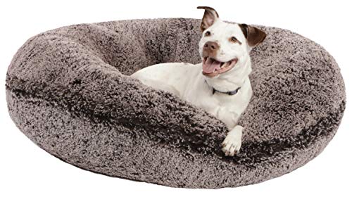0850043422471 - BESSIE AND BARNIE BAGEL DOG BED - EXTRA PLUSH FAUX FUR DOG BEAN BED - CIRCLE DOG BED - WATERPROOF LINING AND REMOVABLE WASHABLE COVER - CALMING DOG BED - MULTIPLE SIZES & COLORS AVAILABLE