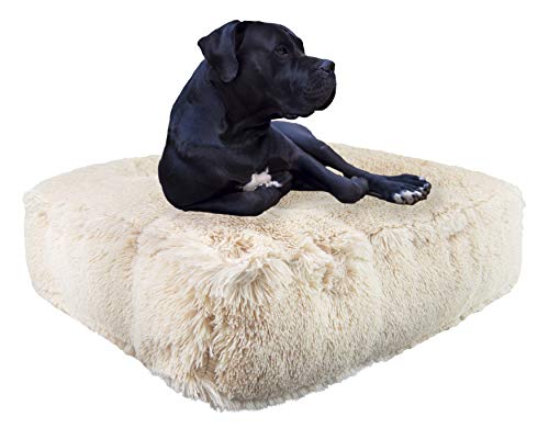 0850043422761 - BESSIE AND BARNIE RECTANGLE DOG BED - EXTRA PLUSH FAUX FUR DOG BEAN BAG BED - FLUFFY DOG BEDS FOR LARGE DOGS - WATERPROOF LINING AND REMOVABLE WASHABLE COVER - MULTIPLE SIZES & COLORS AVAILABLE