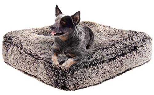0850043422808 - BESSIE AND BARNIE RECTANGLE DOG BED - EXTRA PLUSH FAUX FUR DOG BEAN BAG BED - FLUFFY DOG BEDS FOR LARGE DOGS - WATERPROOF LINING AND REMOVABLE WASHABLE COVER - MULTIPLE SIZES & COLORS AVAILABLE