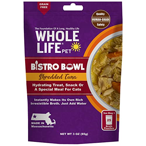 0850043516101 - WHOLE LIFE PET PRODUCTS BISTRO BOWLS SHREDDED TUNA HUMAN GRADE FOOD TOPPER FOR CATS, PICKY EATERS, MADE IN THE USA, 3 OUNCE