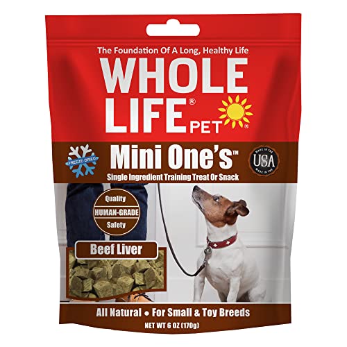 0850043516248 - WHOLE LIFE PET MINI ONES - BEEF LIVER TREATS FOR SMALL DOGS OR TRAINING TREATS FOR ANY SIZE DOG, HUMAN GRADE, ONE INGREDIENT, MADE IN THE USA