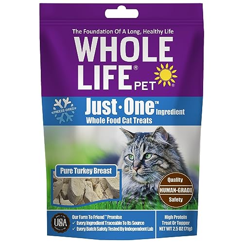 0850043516408 - WHOLE LIFE PET JUST ONE TURKEY - CAT TREAT OR TOPPER - HUMAN GRADE, FREEZE DRIED, ONE INGREDIENT - PROTEIN RICH, GRAIN FREE, MADE IN THE USA