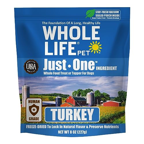 0850043516422 - WHOLE LIFE PET JUST ONE TURKEY - DOG TREAT OR TOPPER - HUMAN GRADE, FREEZE DRIED, ONE INGREDIENT - PROTEIN RICH, GRAIN FREE, MADE IN THE USA