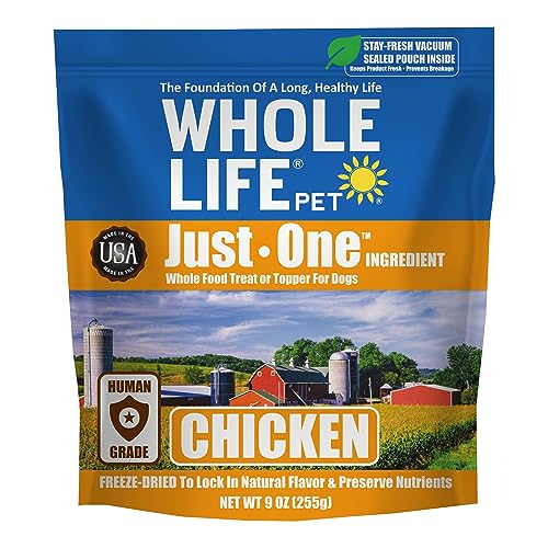 0850043516460 - WHOLE LIFE PET JUST ONE CHICKEN - DOG TREAT OR TOPPER - HUMAN GRADE, FREEZE DRIED, ONE INGREDIENT - PROTEIN RICH, GRAIN FREE, MADE IN THE USA