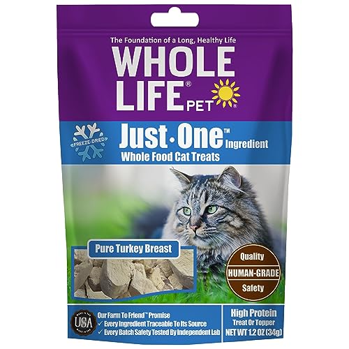 0850043516484 - WHOLE LIFE PET JUST ONE TURKEY - CAT TREAT OR TOPPER - HUMAN GRADE, FREEZE DRIED, ONE INGREDIENT - PROTEIN RICH, GRAIN FREE, MADE IN THE USA